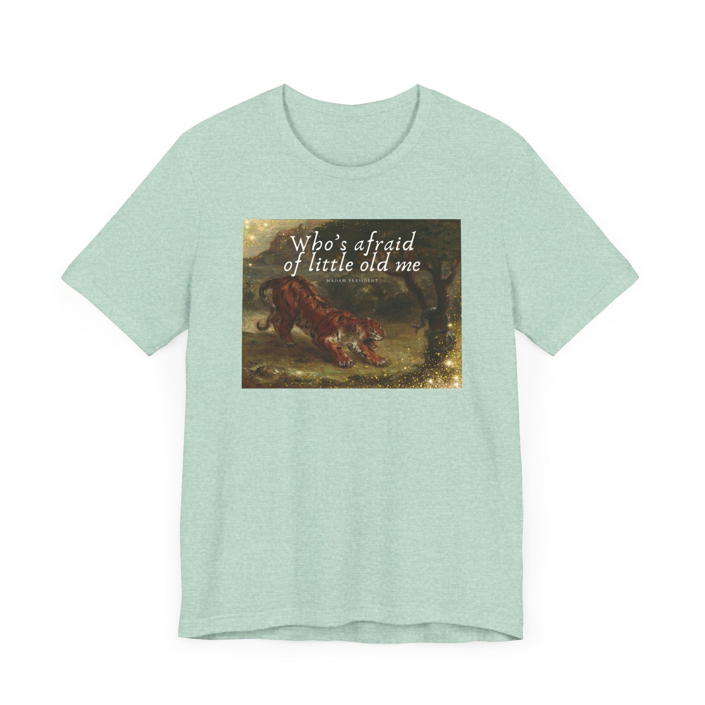 T-Shirt - Eugene Delacroix Artist Swifties Tiger Fight The Patriarchy Tee, Unisex Jersey Short Sleeve Top, Vote for Kamala Shirt