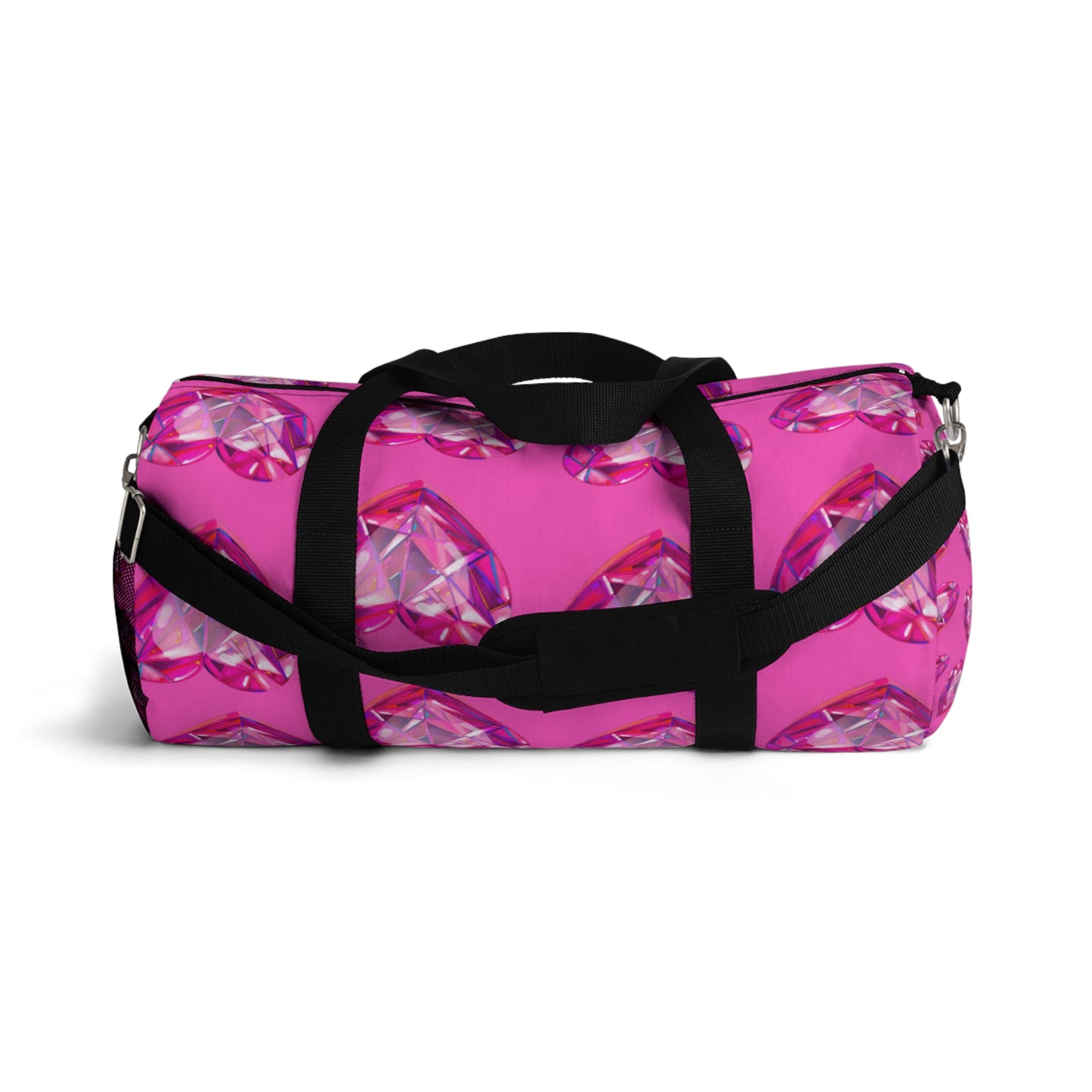Pink Crystal Heart Duffel Bag — Sparkling Travel Gym Bag