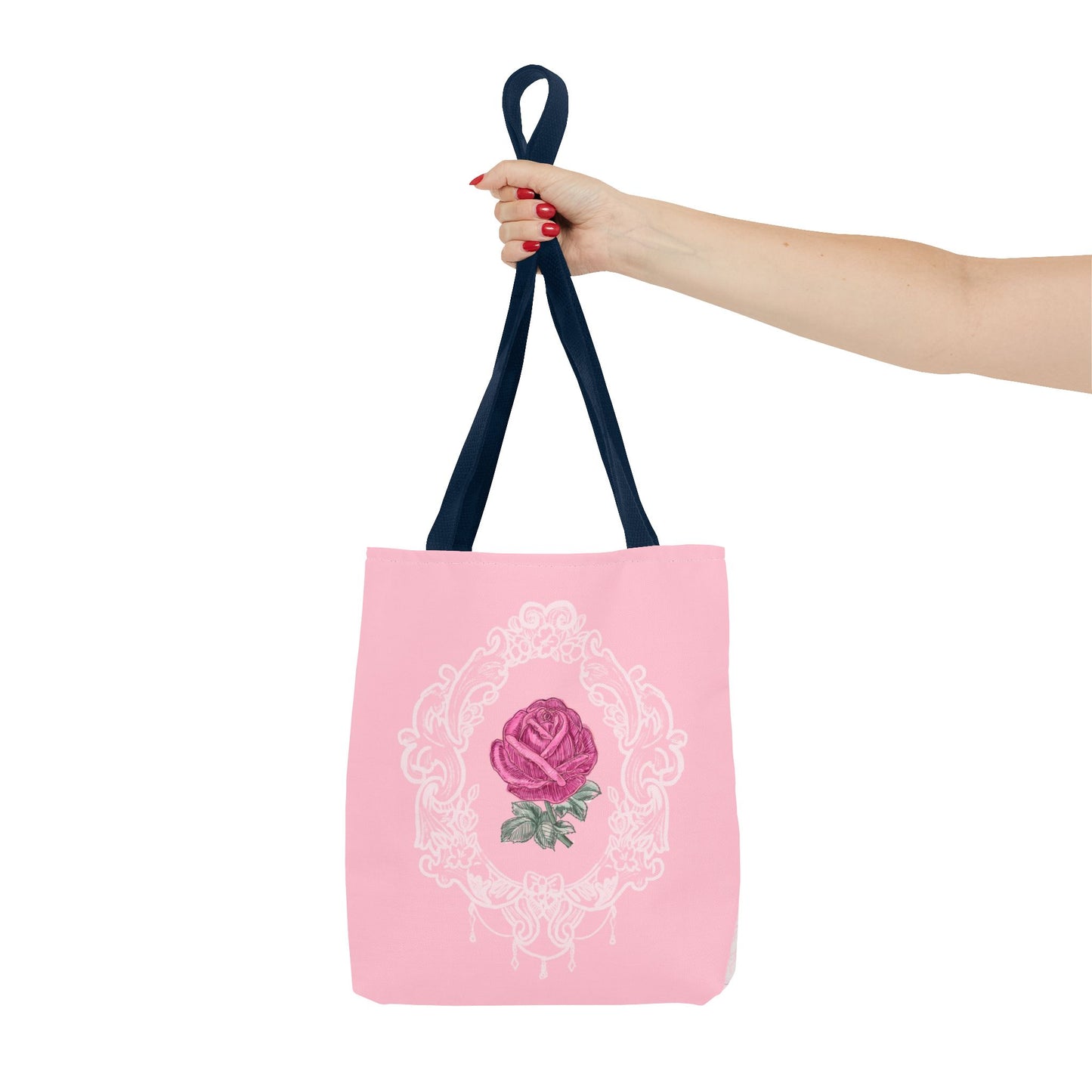 Pink Rose Lace Frame Tote