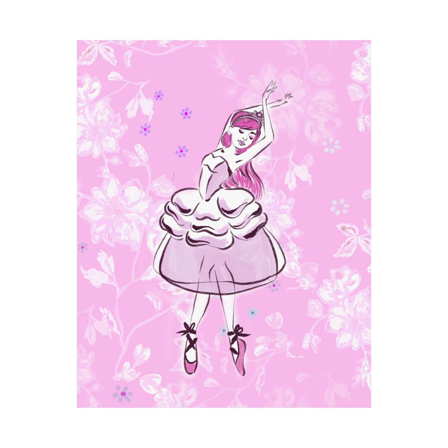 Pink Ballerina Matte Poster — Girl’s Ballet Wall Art