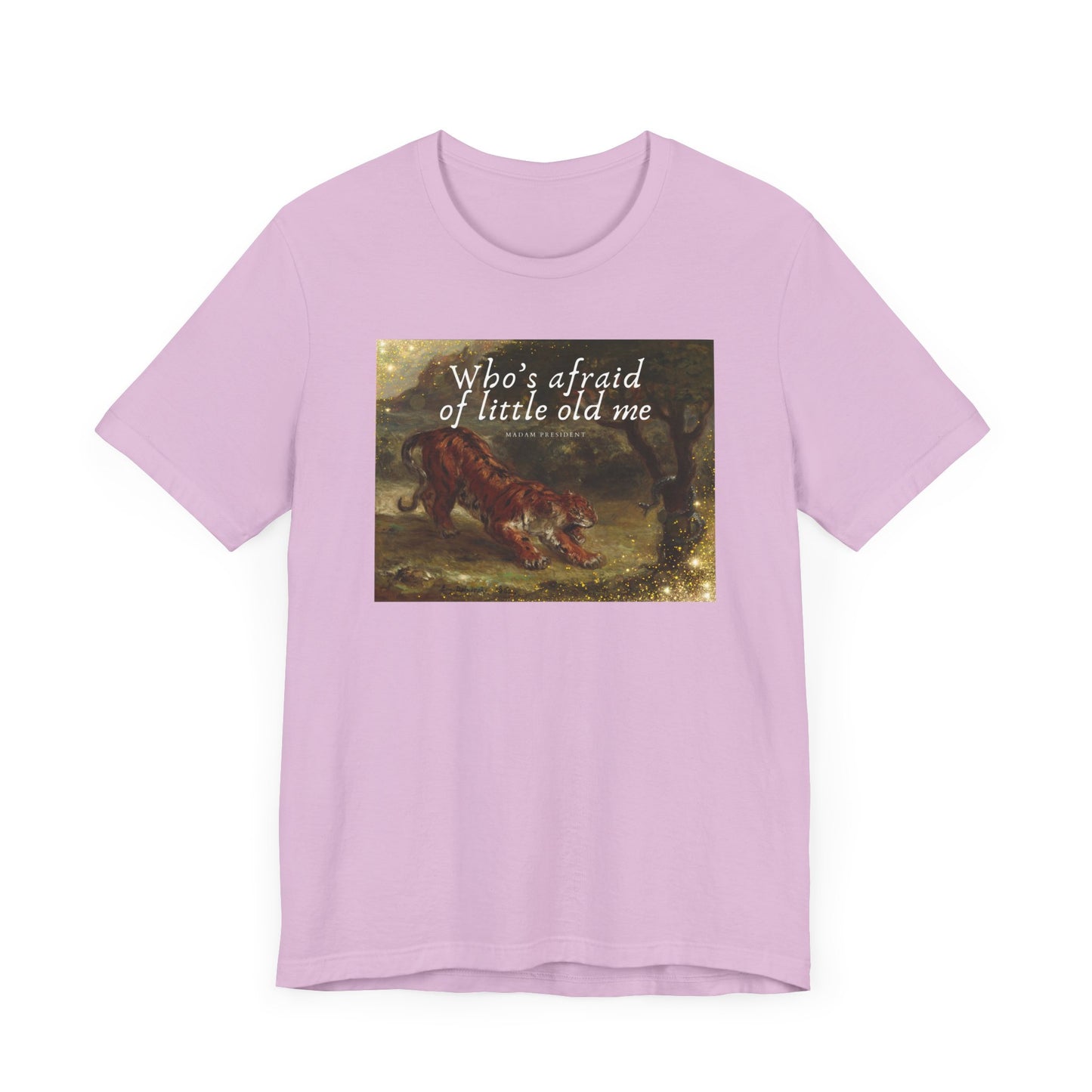 T-Shirt - Eugene Delacroix Artist Swifties Tiger Fight The Patriarchy Tee, Unisex Jersey Short Sleeve Top, Vote for Kamala Shirt