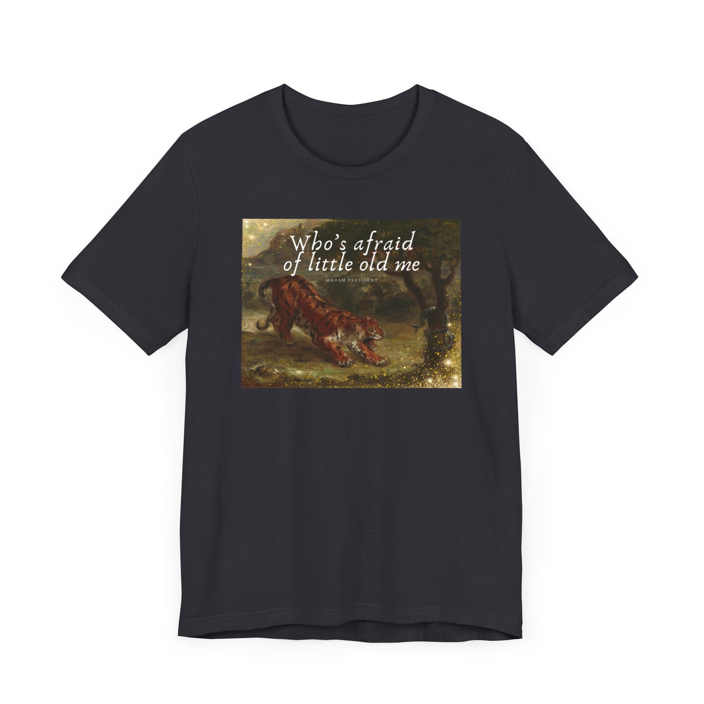 T-Shirt - Eugene Delacroix Artist Swifties Tiger Fight The Patriarchy Tee, Unisex Jersey Short Sleeve Top, Vote for Kamala Shirt