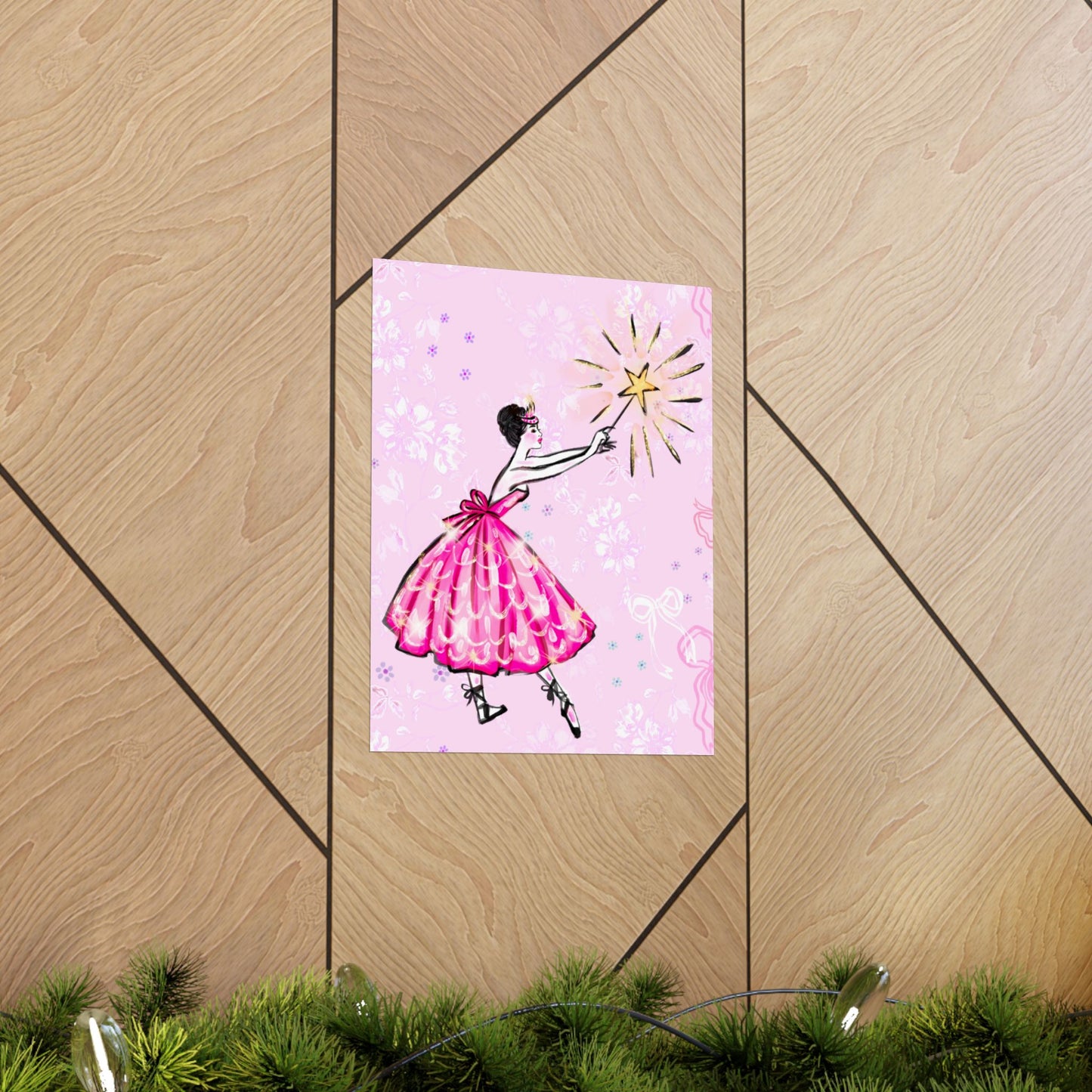 Ballerina Star Matte Poster — Pink Fairy-Tale Wall Art for Girls’ Rooms