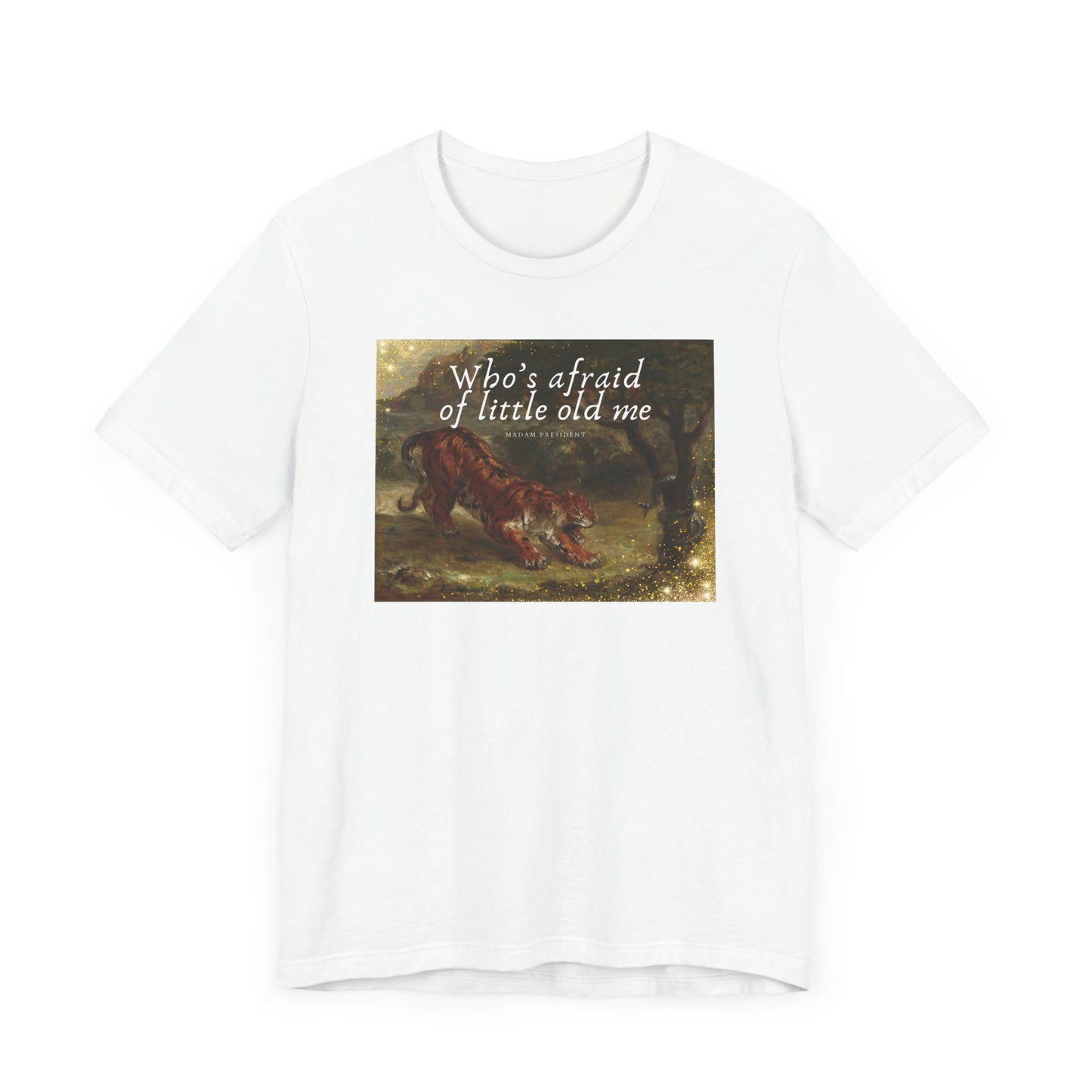 T-Shirt - Eugene Delacroix Artist Swifties Tiger Fight The Patriarchy Tee, Unisex Jersey Short Sleeve Top, Vote for Kamala Shirt