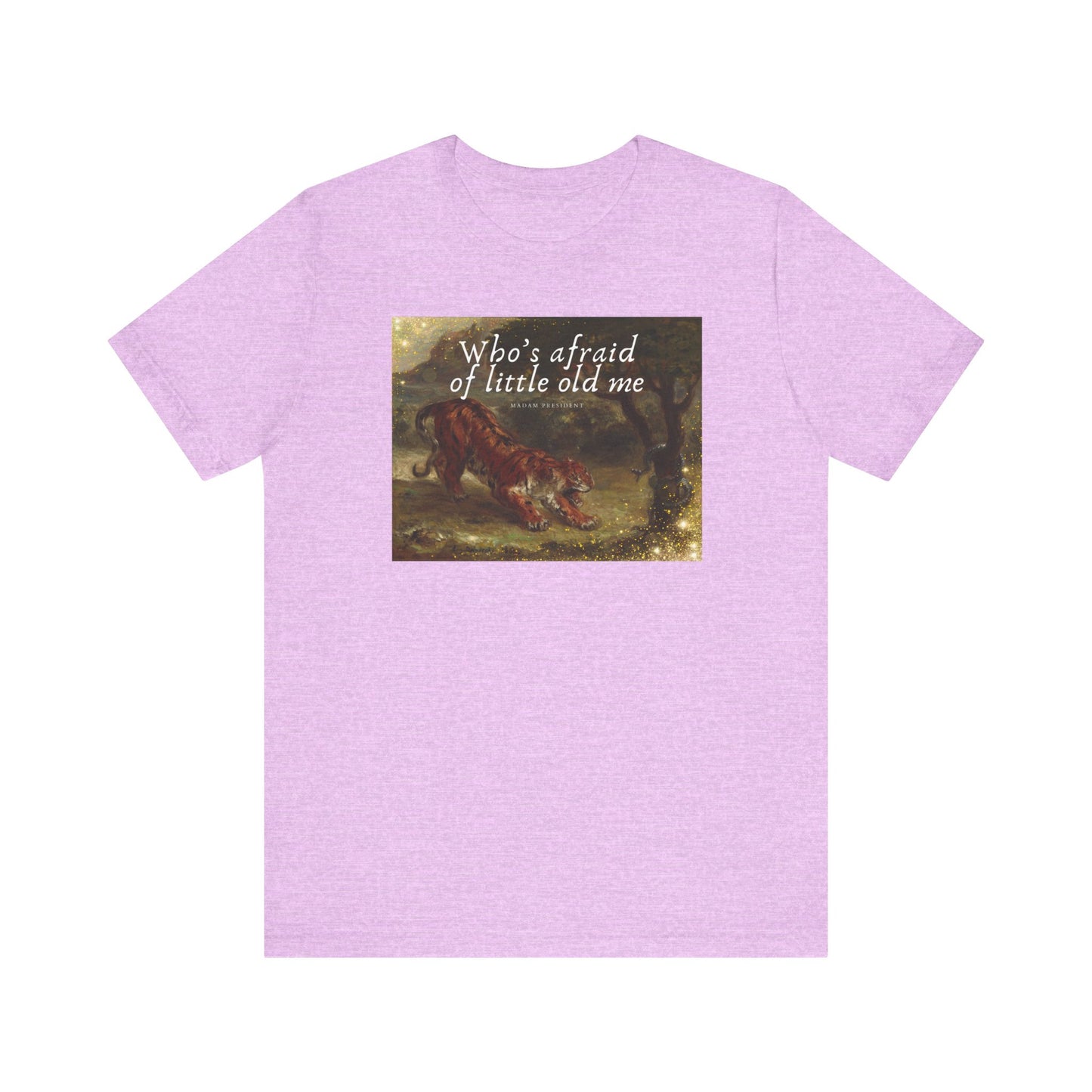 T-Shirt - Eugene Delacroix Artist Swifties Tiger Fight The Patriarchy Tee, Unisex Jersey Short Sleeve Top, Vote for Kamala Shirt