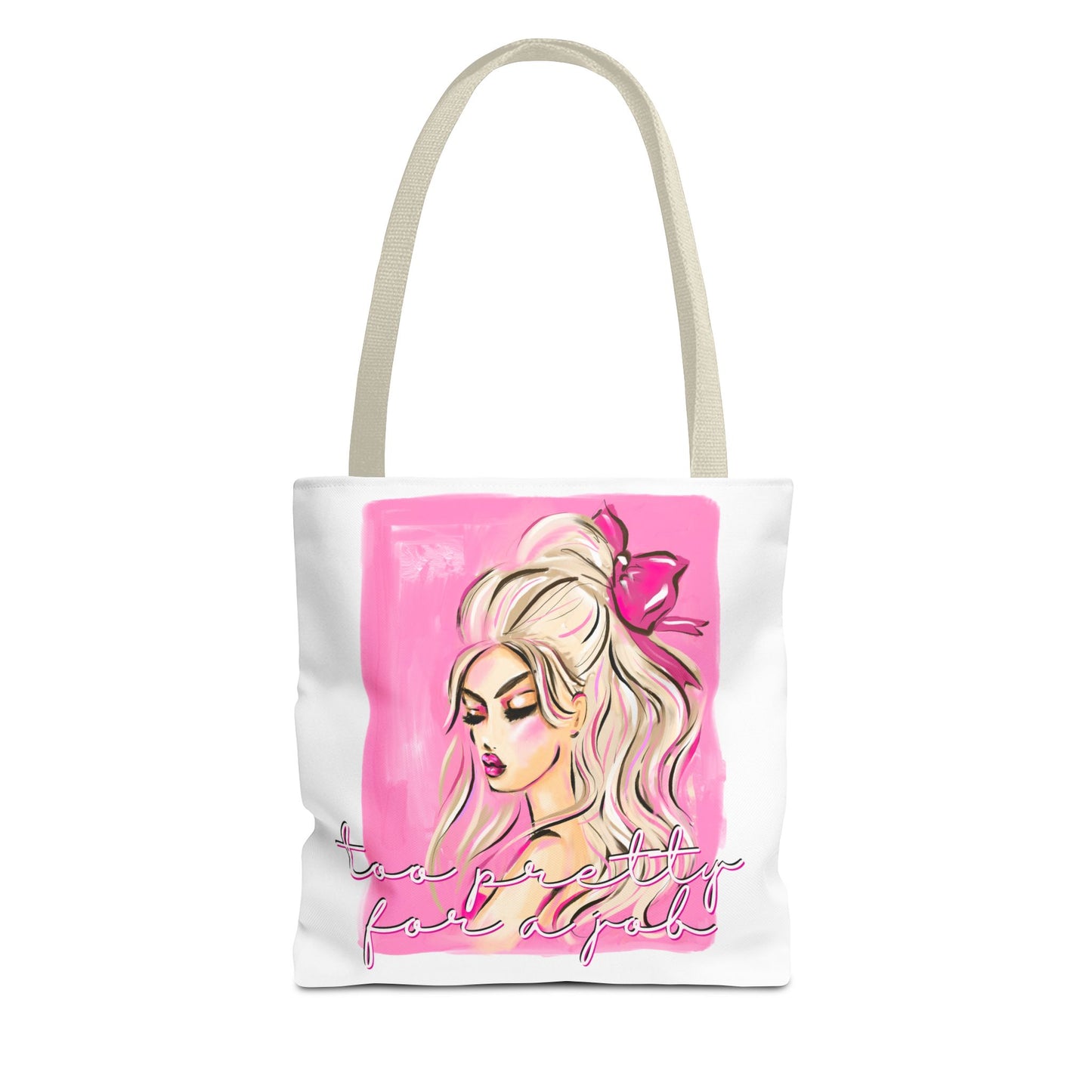 Pink Glam Tote Bag — Feminine Fashion Illustration Canvas Tote