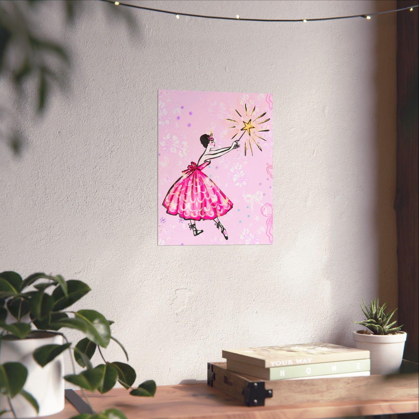Ballerina Star Matte Poster — Pink Fairy-Tale Wall Art for Girls’ Rooms