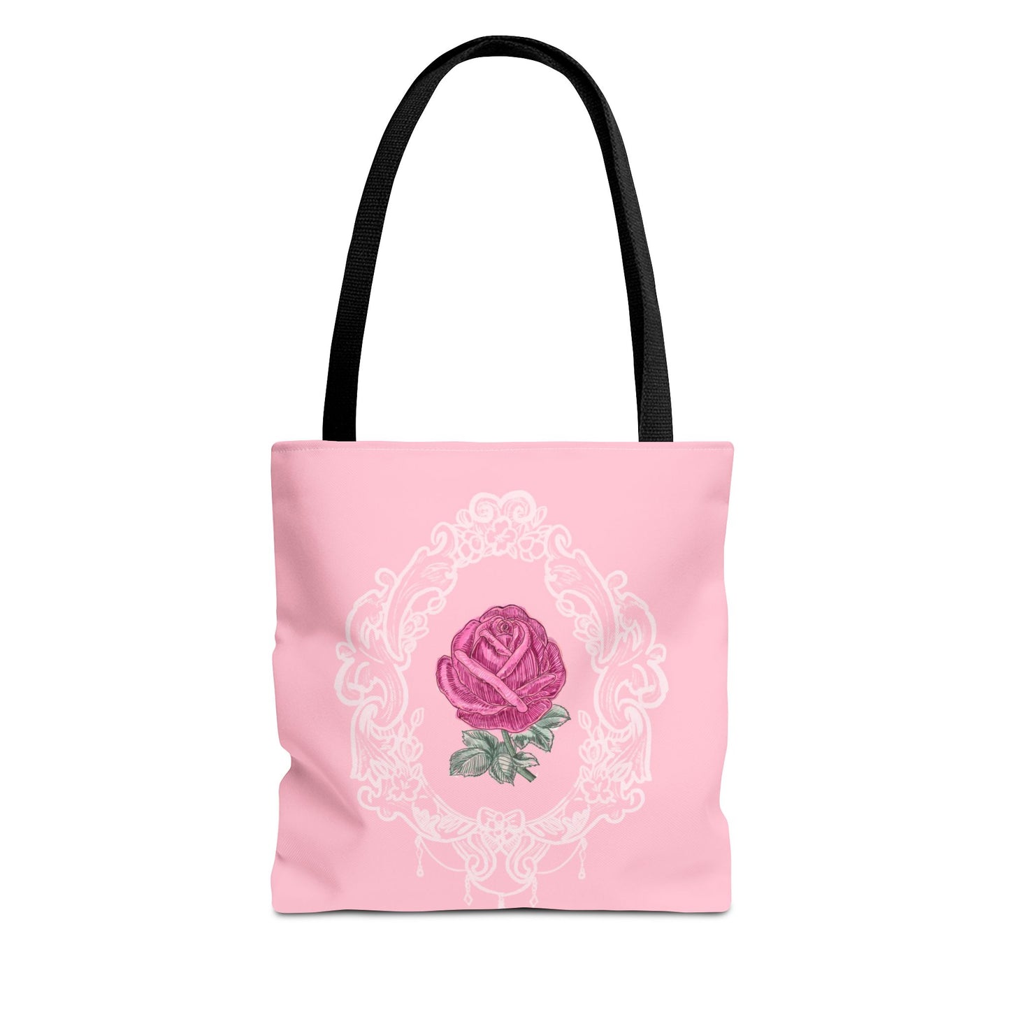 Pink Rose Lace Frame Tote