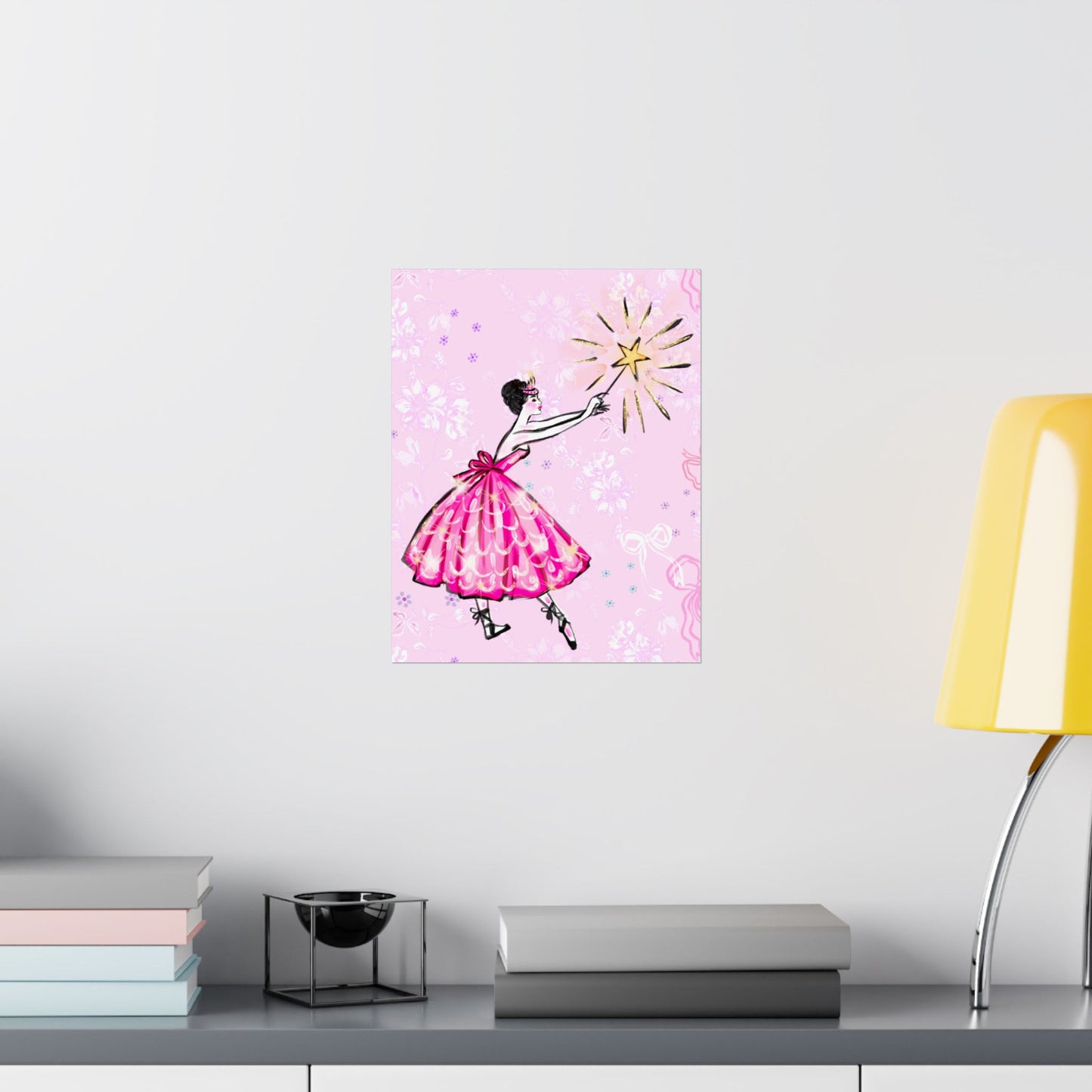 Ballerina Star Matte Poster — Pink Fairy-Tale Wall Art for Girls’ Rooms