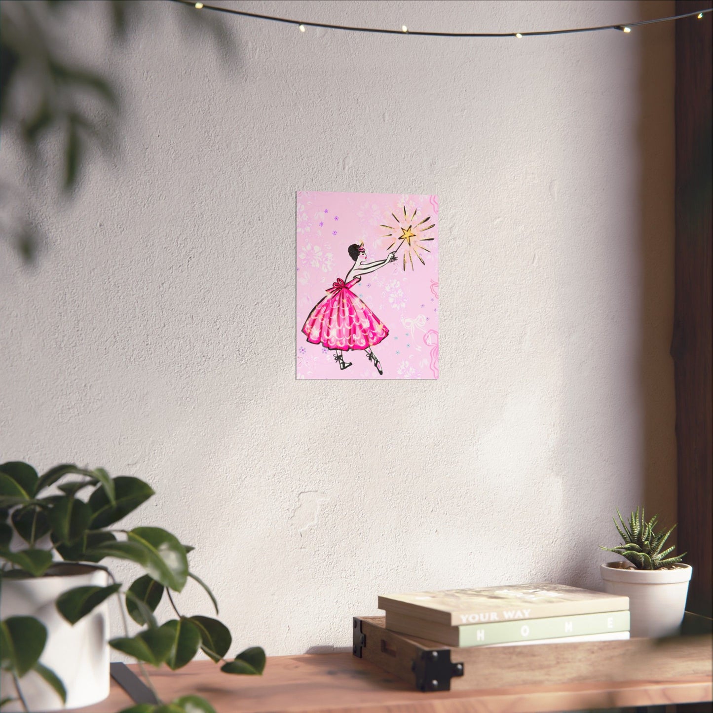 Ballerina Star Matte Poster — Pink Fairy-Tale Wall Art for Girls’ Rooms