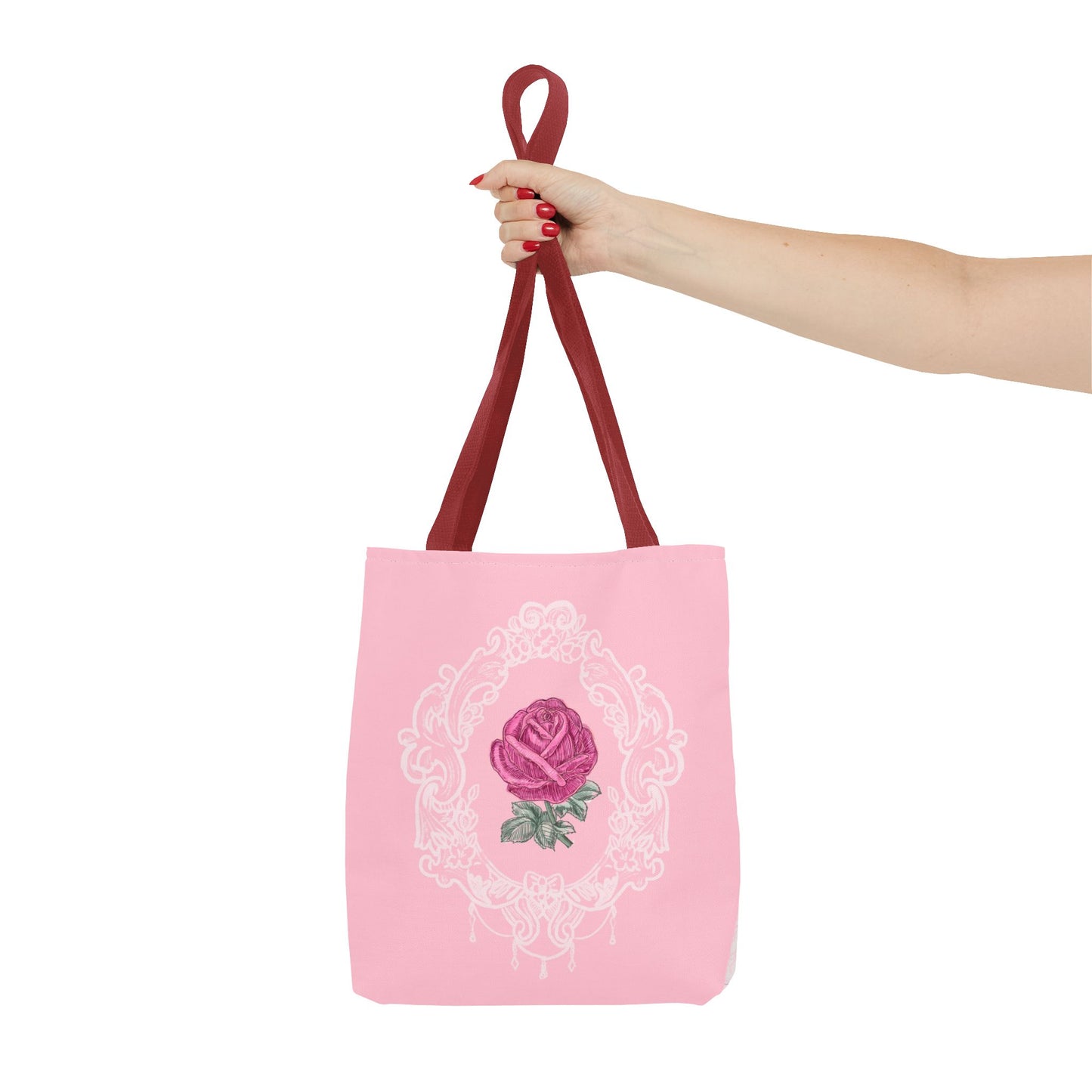 Pink Rose Lace Frame Tote