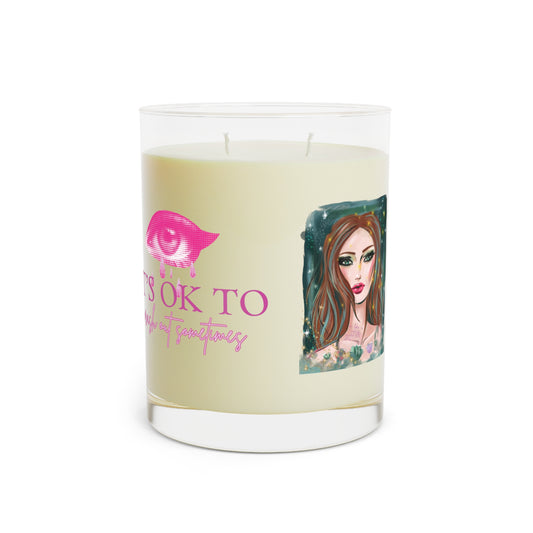 11oz Decorative Scented Candle — "It's OK to Protect My Sanctuary" Pink Eye Design