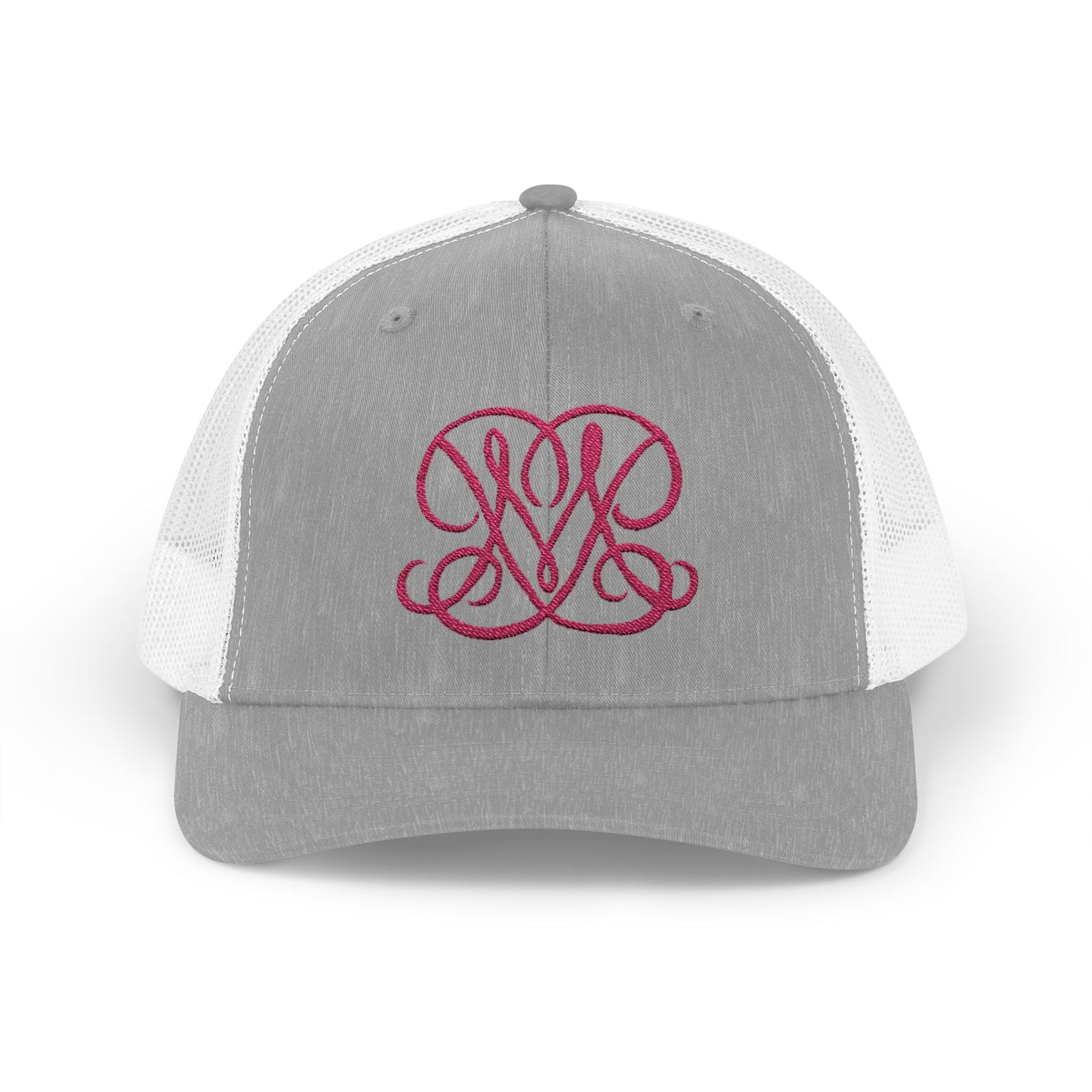 Embroidered Princess Marzipan logo Trucker Cap — Personalized Script Patch Snapback