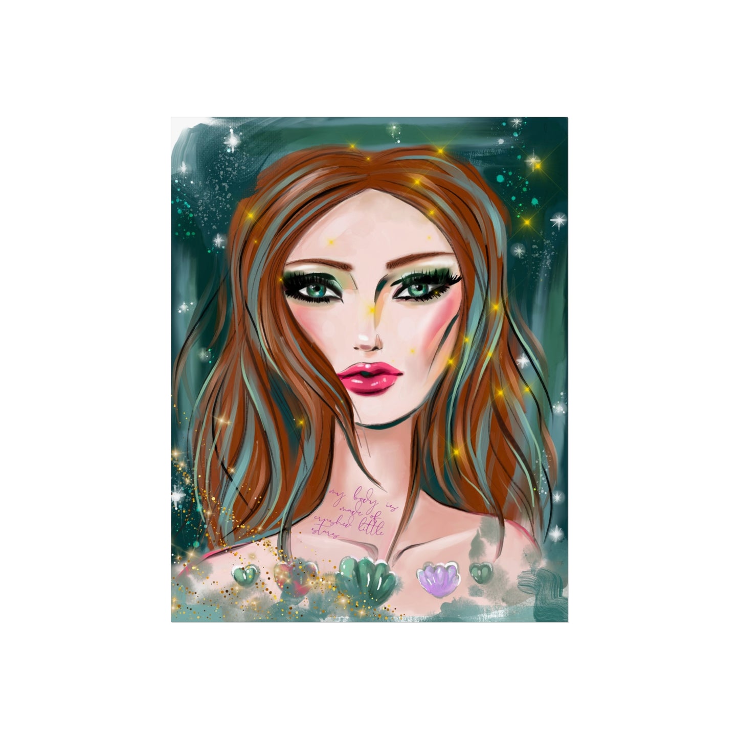 Fine Art Poster — Ethereal Mermaid Portrait Wall Art Print