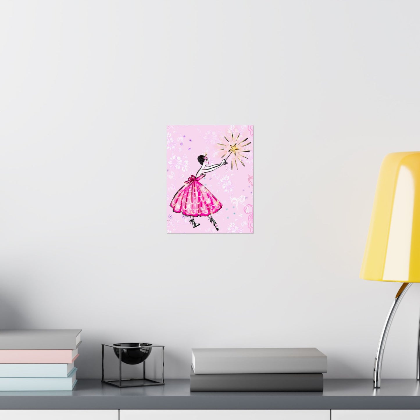 Ballerina Star Matte Poster — Pink Fairy-Tale Wall Art for Girls’ Rooms