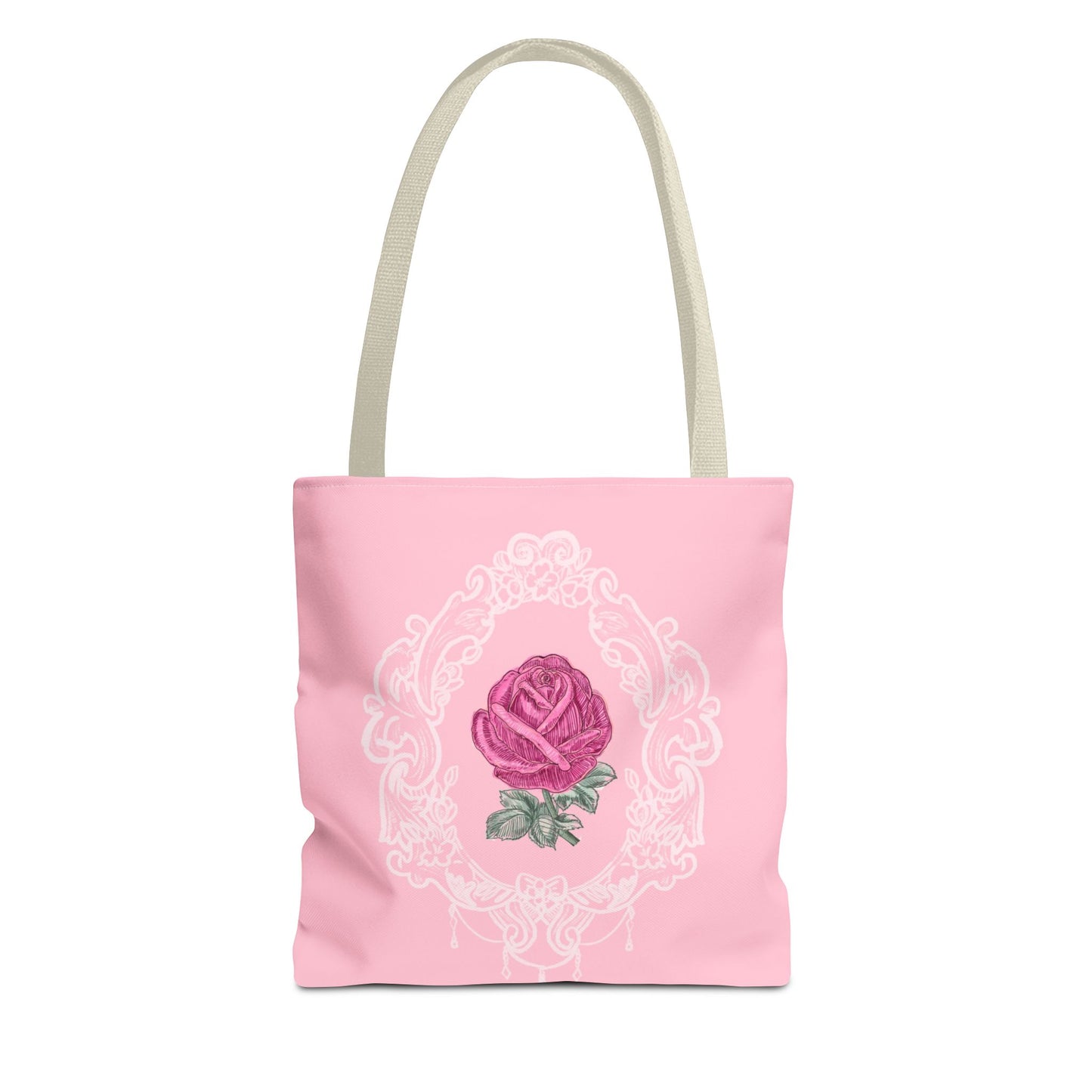 Pink Rose Lace Frame Tote