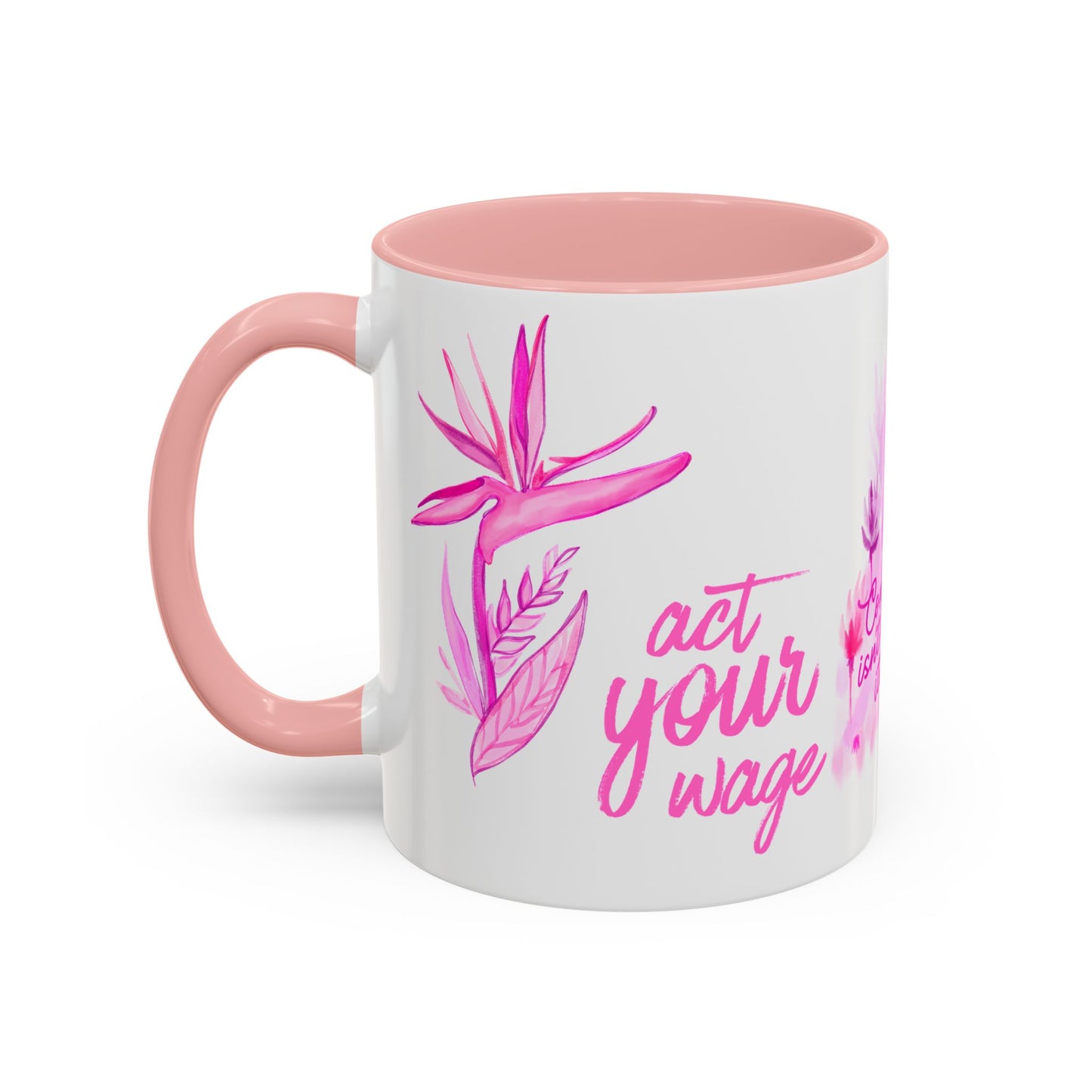Pink Floral Confidence Coffee Mug — “Confidence isn’t earned, it’s learned”