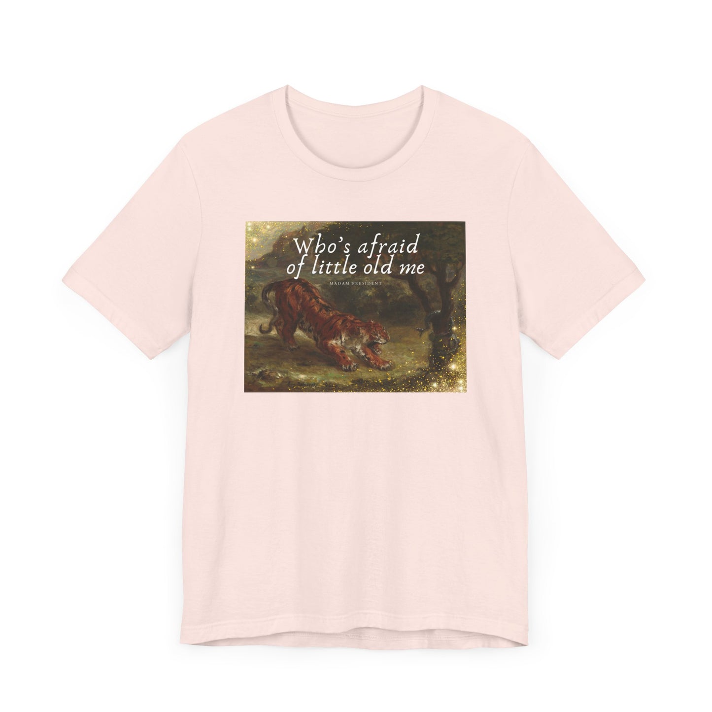 T-Shirt - Eugene Delacroix Artist Swifties Tiger Fight The Patriarchy Tee, Unisex Jersey Short Sleeve Top, Vote for Kamala Shirt