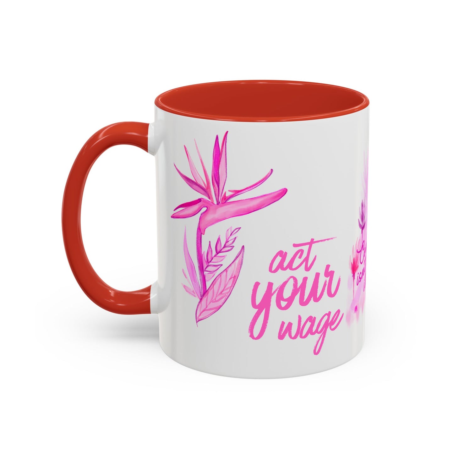 Pink Floral Confidence Coffee Mug — “Confidence isn’t earned, it’s learned”