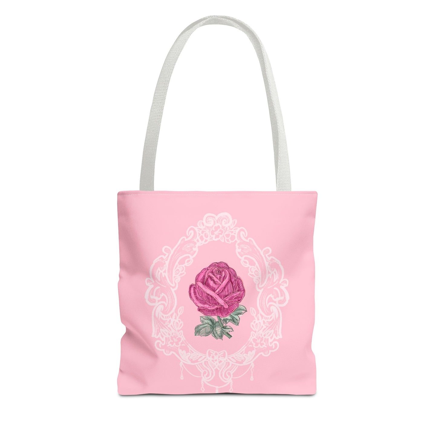 Pink Rose Lace Frame Tote