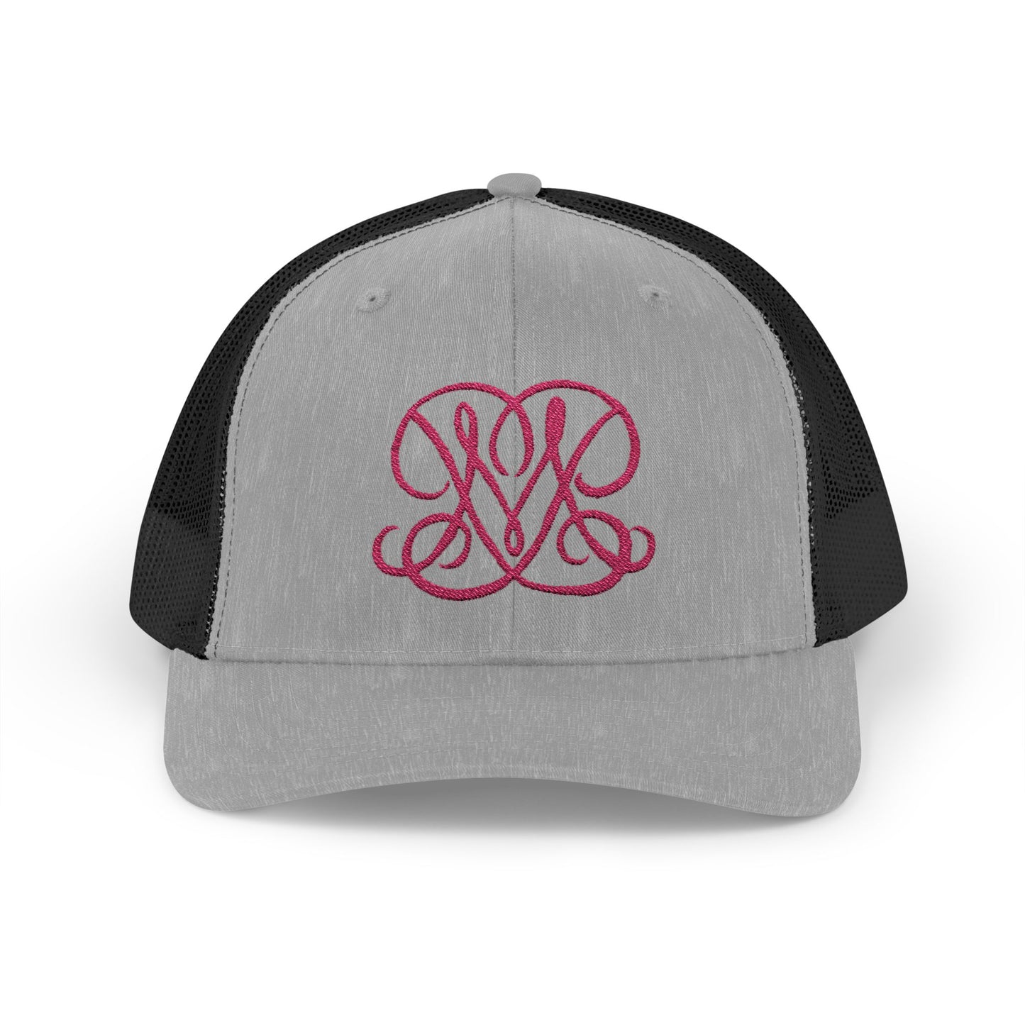 Embroidered Princess Marzipan logo Trucker Cap — Personalized Script Patch Snapback