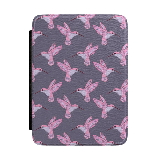 Pink Hummingbird Pattern Kindle Case | Floral Bird Print eReader Cover