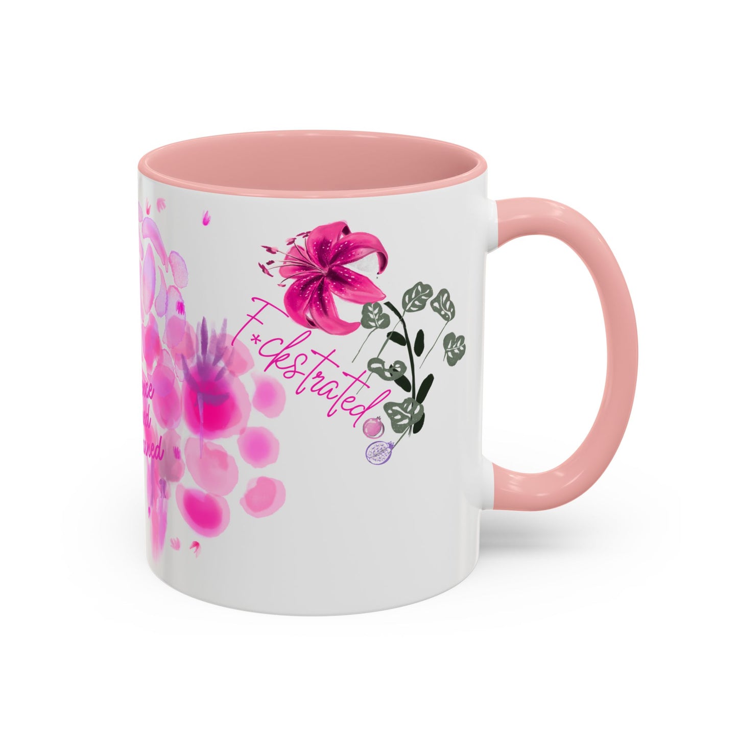 Pink Floral Confidence Coffee Mug — “Confidence isn’t earned, it’s learned”
