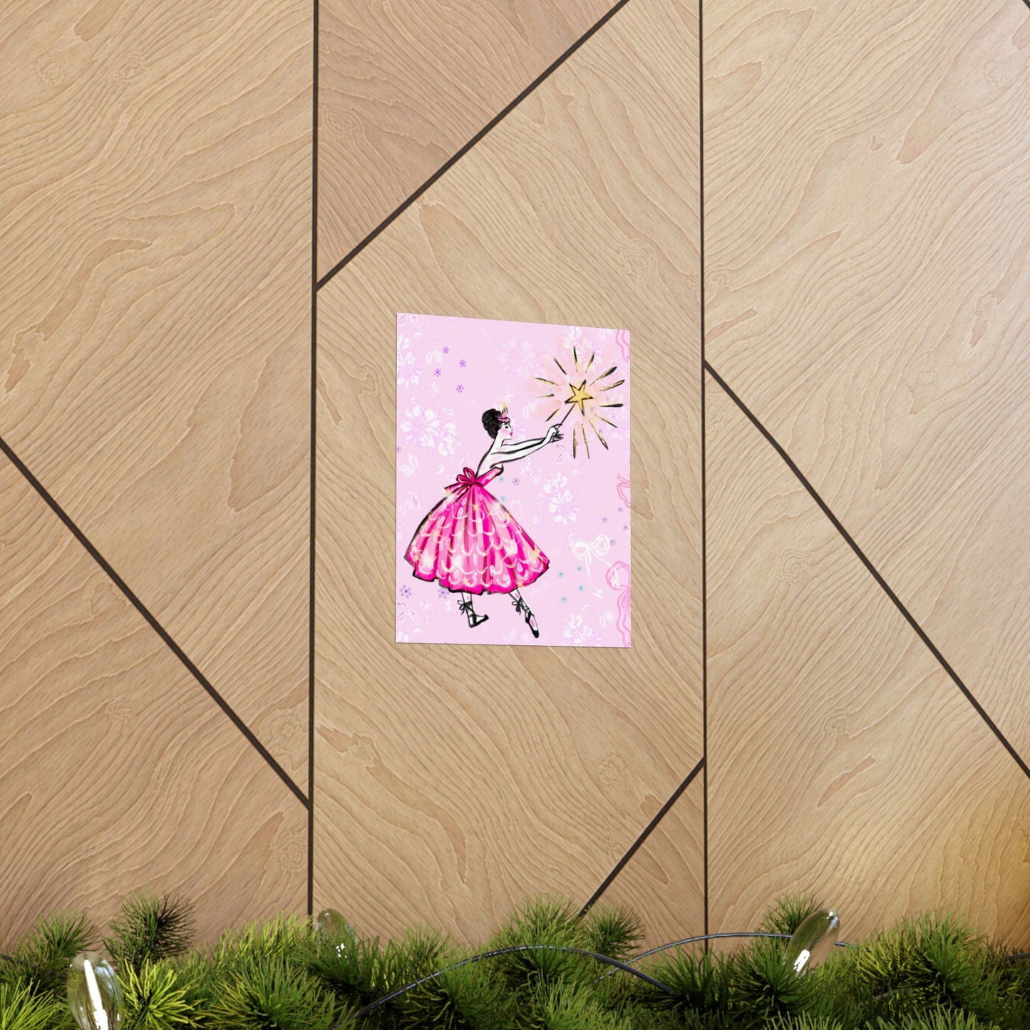 Ballerina Star Matte Poster — Pink Fairy-Tale Wall Art for Girls’ Rooms