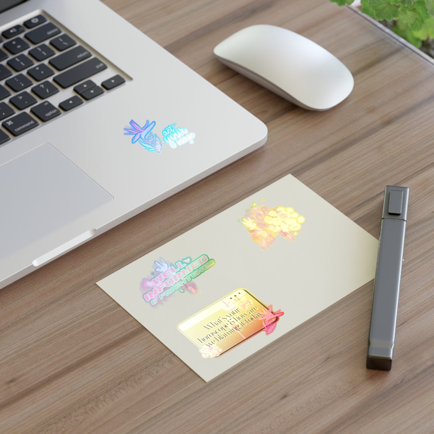 Well Informed & Frightened Pink Aesthetic Sticker Sheet — Horoscope, Floral & “Act Your Way” Designs