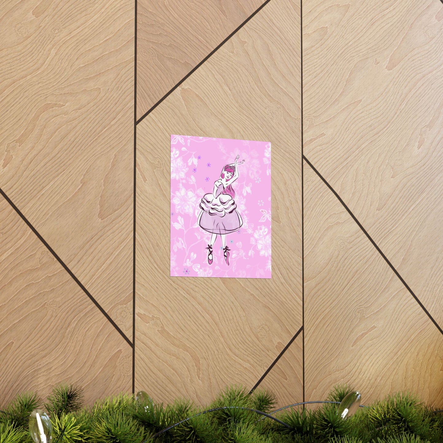 Pink Ballerina Matte Poster — Girl’s Ballet Wall Art