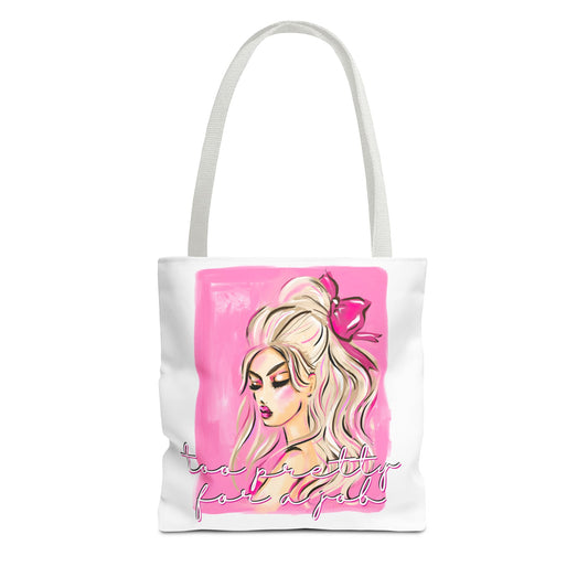 Pink Glam Tote Bag — Feminine Fashion Illustration Canvas Tote