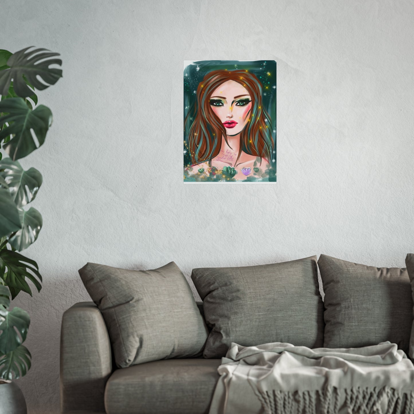 Fine Art Poster — Ethereal Mermaid Portrait Wall Art Print