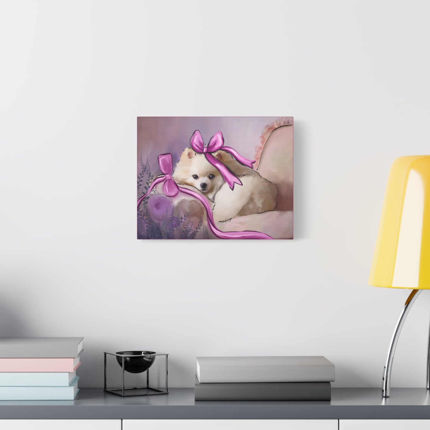 Princess Diamond Baby on a Blush Chaise, Printed on Matte Canvas