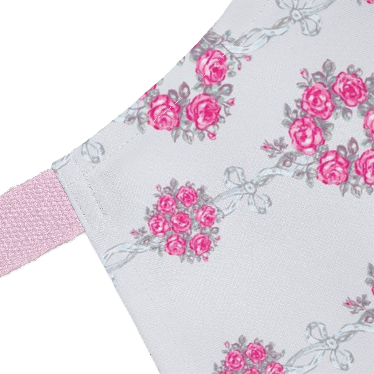 Pink Tie-Dye Apron — Floral Pattern Kitchen Apron with Pink Straps