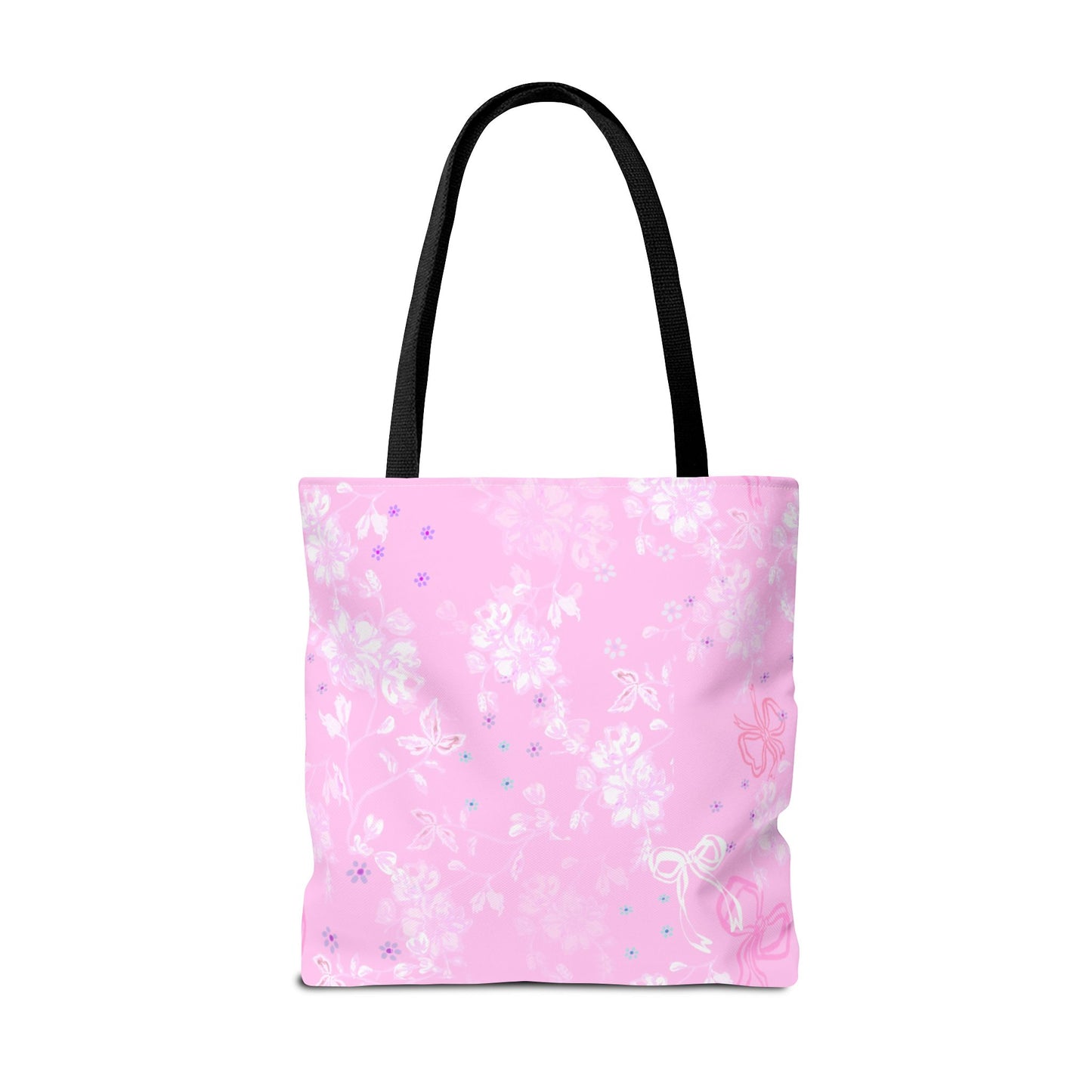 Pink Floral Butterfly Tote Bag – Cute All-Over-Print Shopper