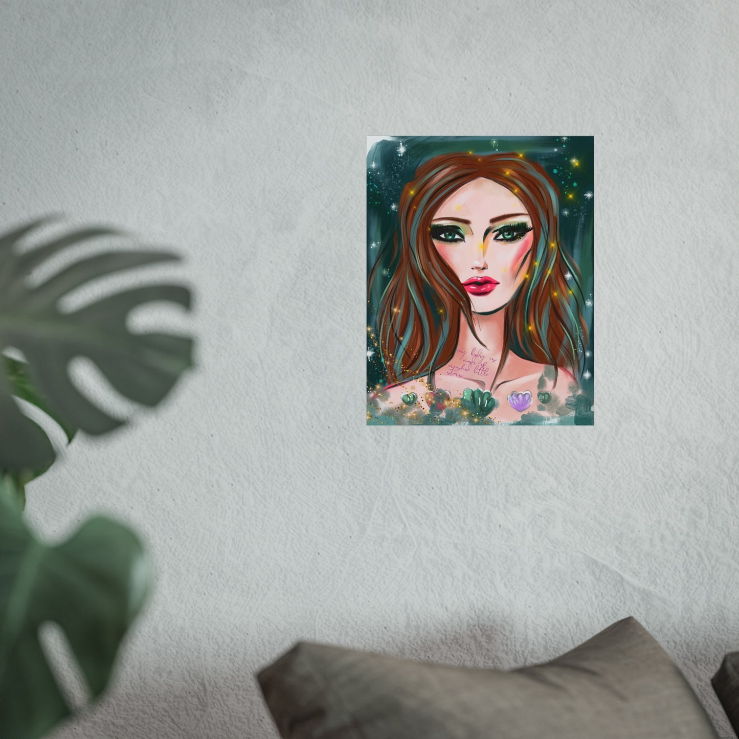 Fine Art Poster — Ethereal Mermaid Portrait Wall Art Print