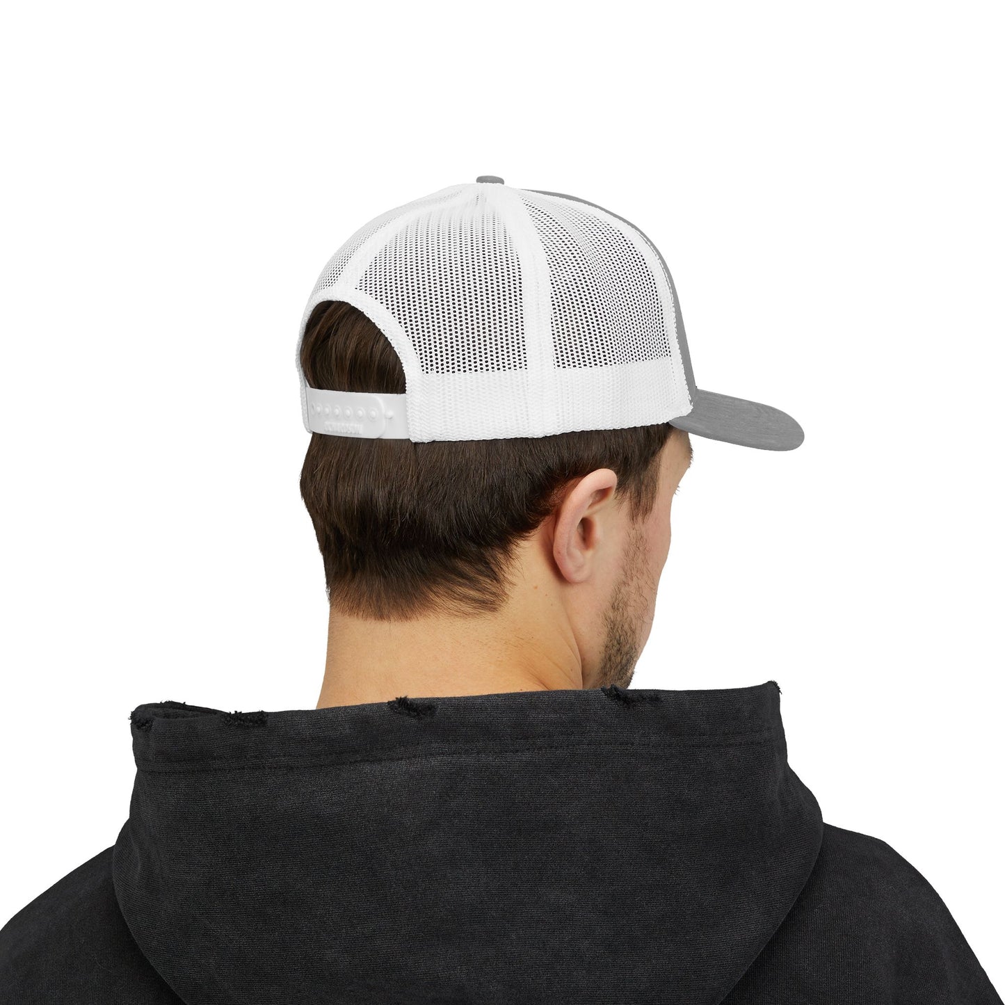 Embroidered Princess Marzipan logo Trucker Cap — Personalized Script Patch Snapback