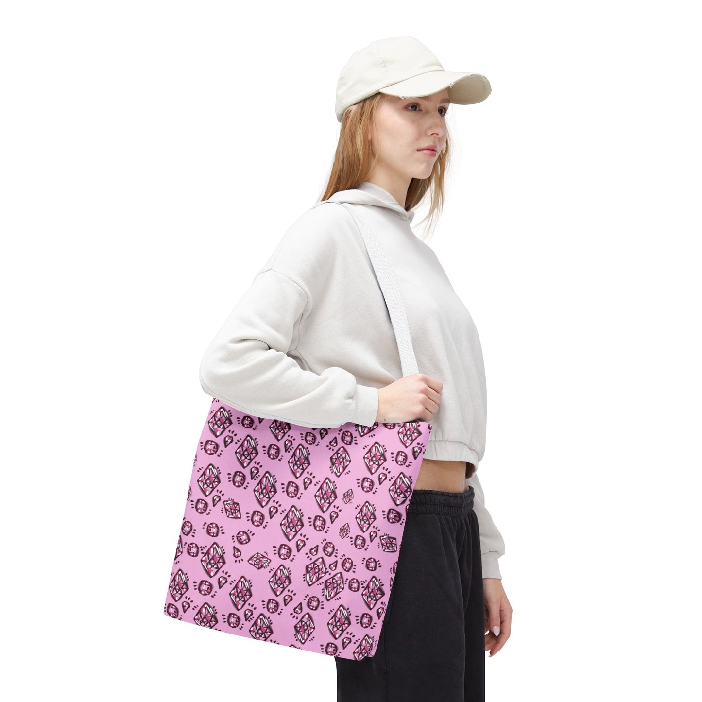 Pink Floral Butterfly Tote Bag – Cute All-Over-Print Shopper