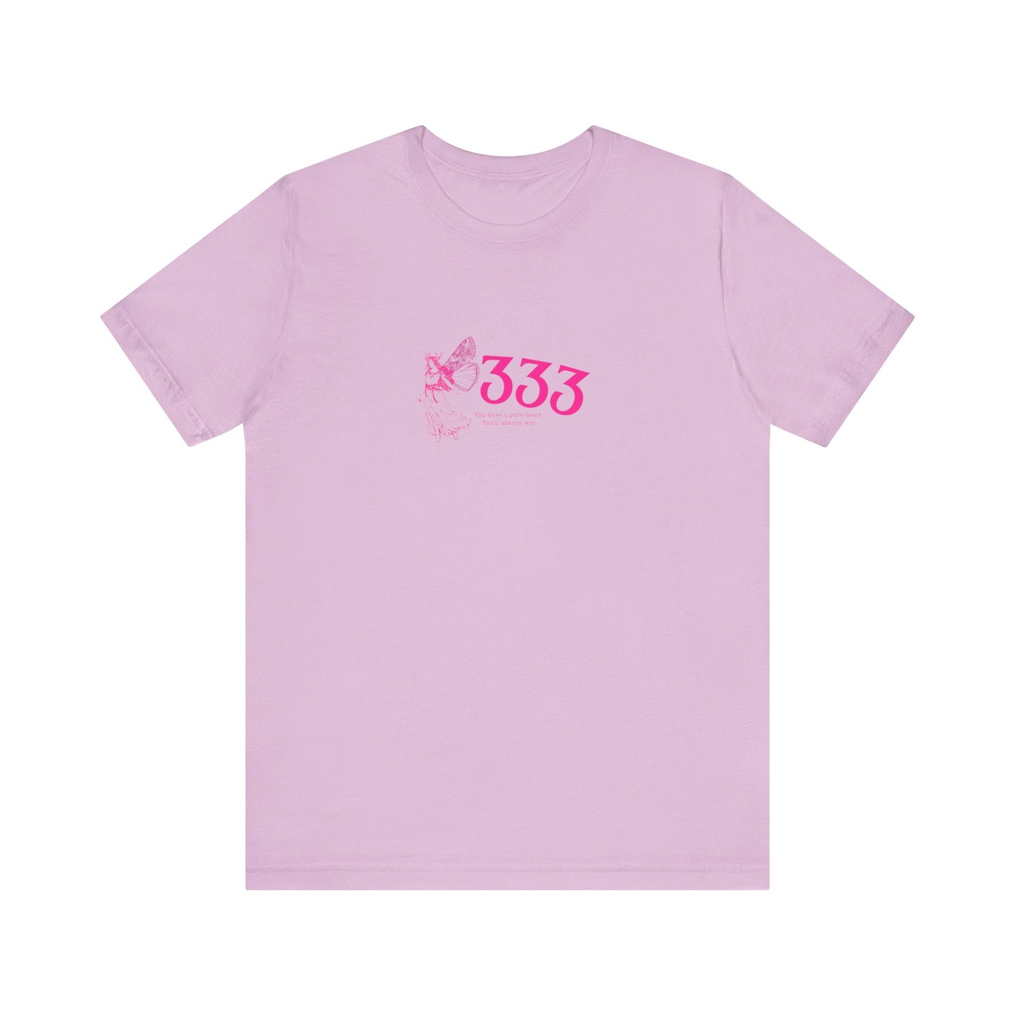 Angel Number 333 Unisex Tee, Spiritual Blessings Shirt, Pute Heart Graphic Top, Short Sleeve T-Shirt, Gift for Meditation, Reiki Healing