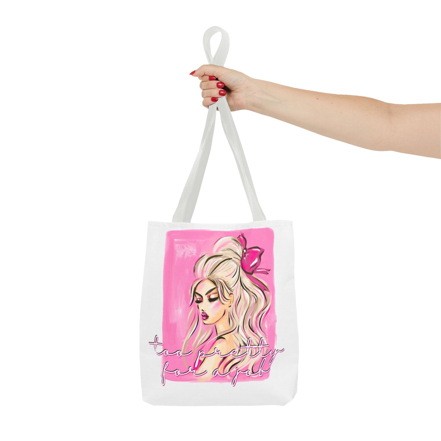 Pink Glam Tote Bag — Feminine Fashion Illustration Canvas Tote
