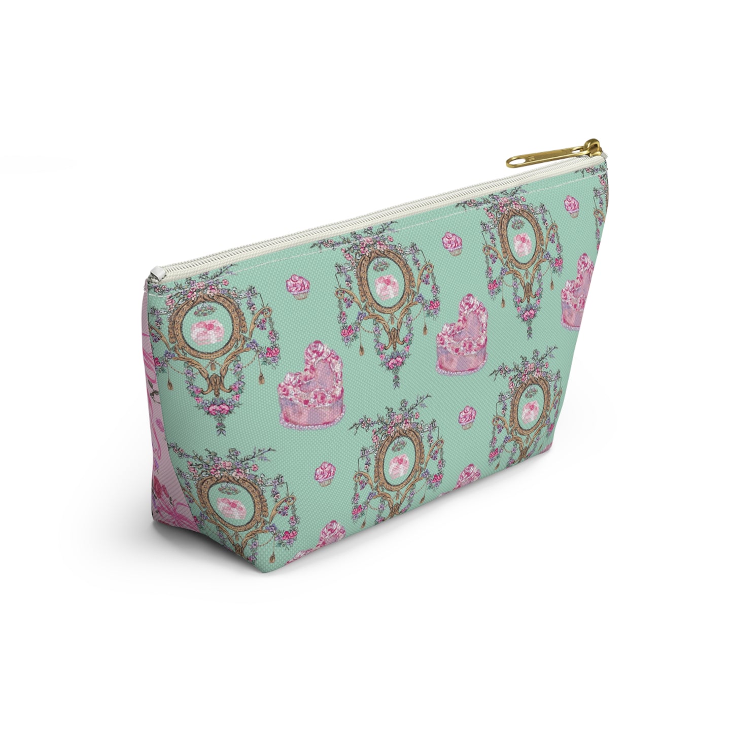 Rococo Garden Hand-Painted Accessory Pouch