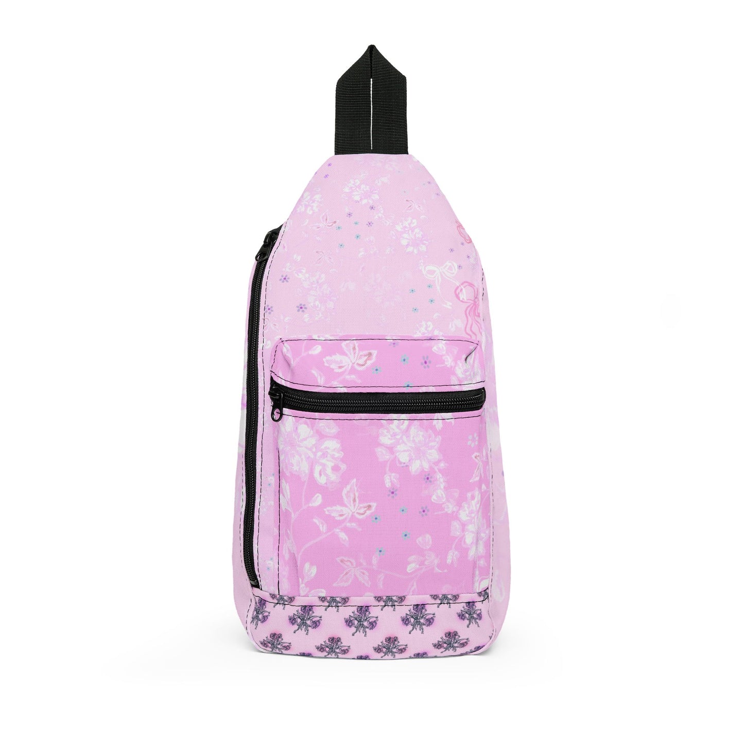 Pink Floral Sling Bag – Casual Crossbody Backpack for Teens & Women