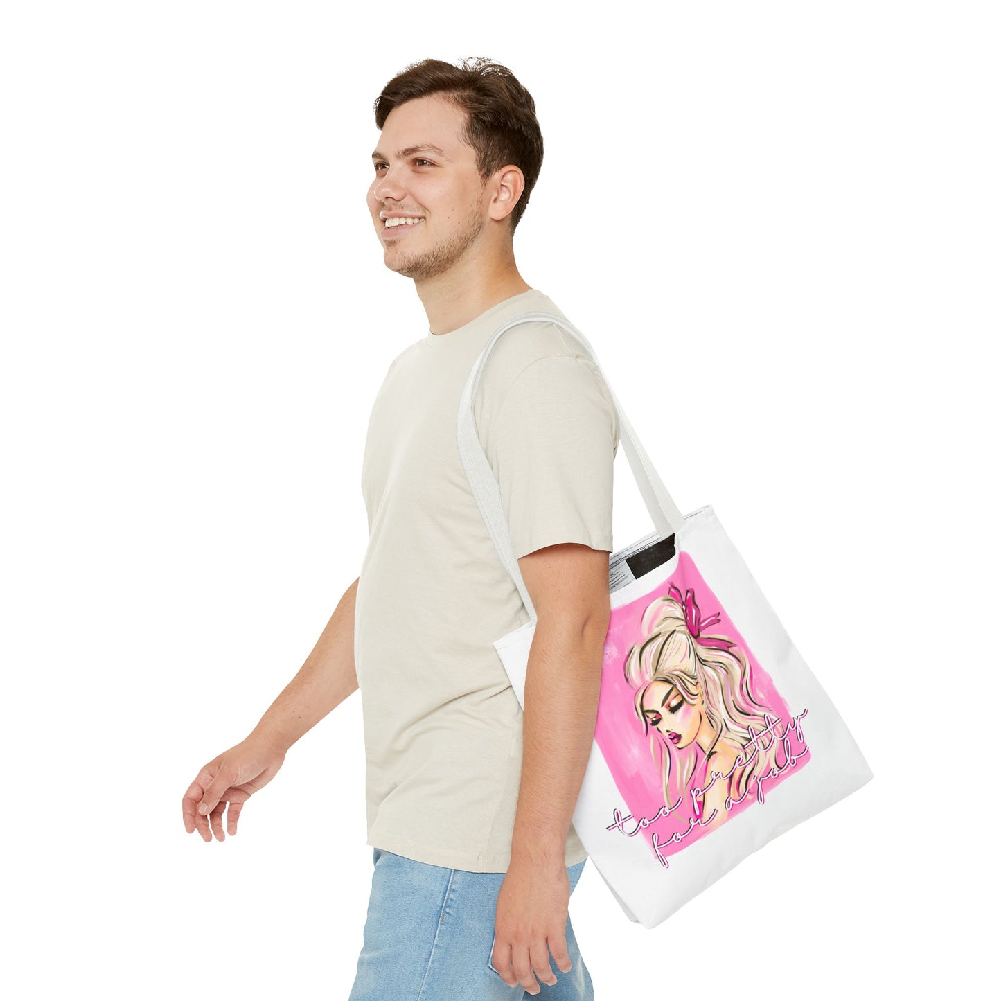 Pink Glam Tote Bag — Feminine Fashion Illustration Canvas Tote