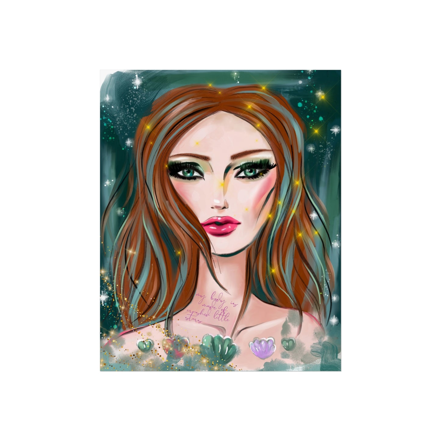 Fine Art Poster — Ethereal Mermaid Portrait Wall Art Print