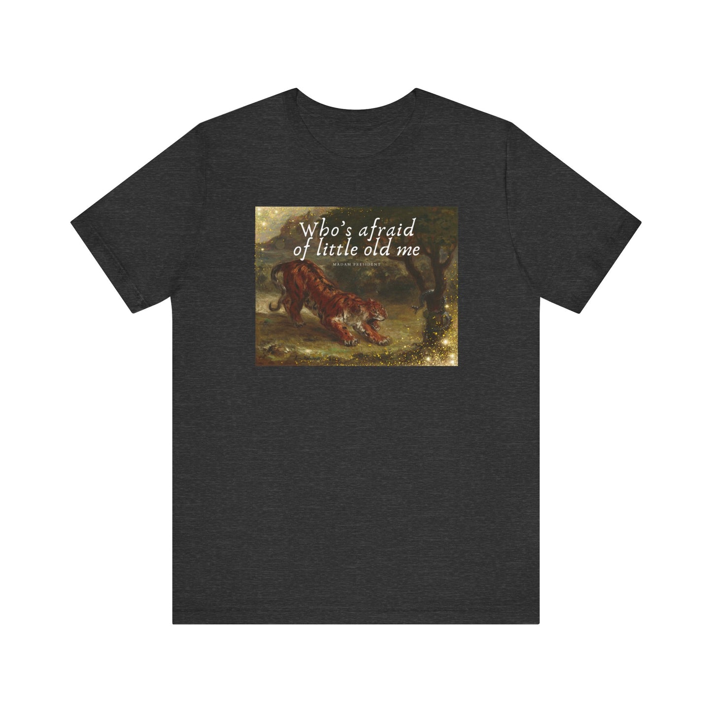T-Shirt - Eugene Delacroix Artist Swifties Tiger Fight The Patriarchy Tee, Unisex Jersey Short Sleeve Top, Vote for Kamala Shirt