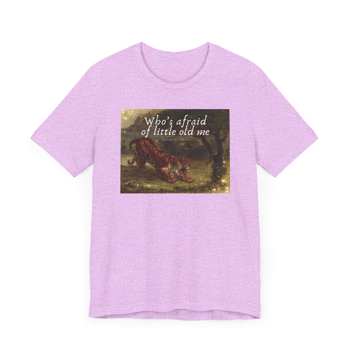 T-Shirt - Eugene Delacroix Artist Swifties Tiger Fight The Patriarchy Tee, Unisex Jersey Short Sleeve Top, Vote for Kamala Shirt