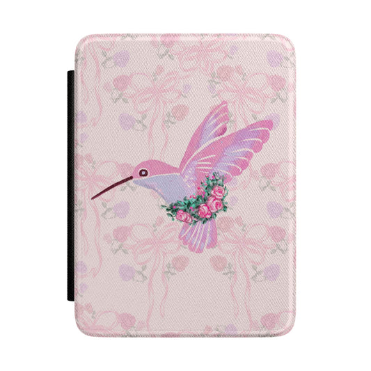 Pink Hummingbird Floral Kindle Case | Pastel Bird Cover