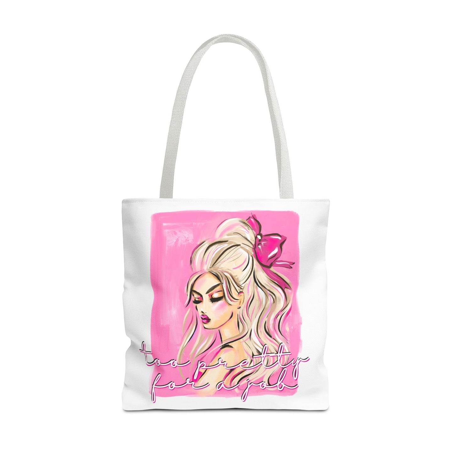 Pink Glam Tote Bag — Feminine Fashion Illustration Canvas Tote