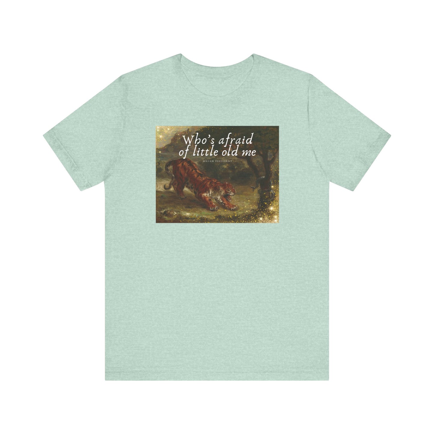 T-Shirt - Eugene Delacroix Artist Swifties Tiger Fight The Patriarchy Tee, Unisex Jersey Short Sleeve Top, Vote for Kamala Shirt