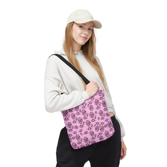 Pink Floral Butterfly Tote Bag – Cute All-Over-Print Shopper